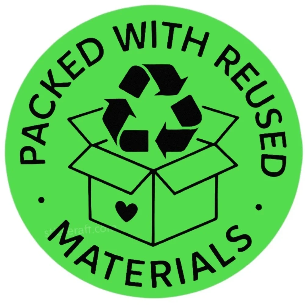 Packed With Reused Materials Stickers – 2